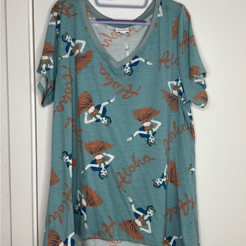 LuLaRoe “Christy” Hula Girl V-Neck Tee